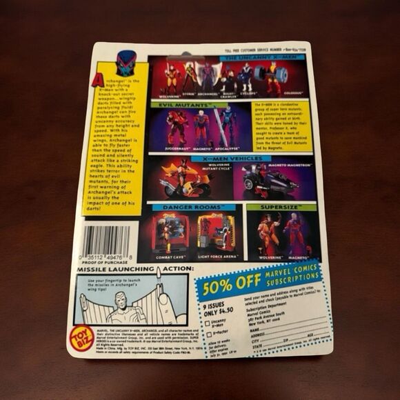 Vintage 1992 ToyBiz Uncanny X-Men Archangel Blast Wings Action Figure Sealed C1 - Picture 3 of 7